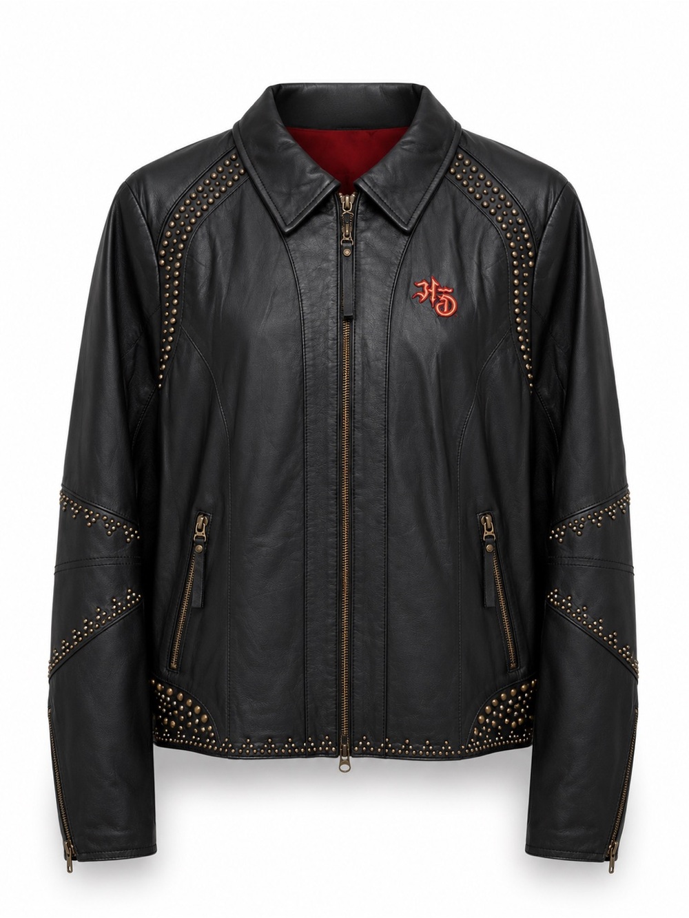 Harley-Davidson Women’s "Kindred" studded leather Embroidered Motorcycle Jacket